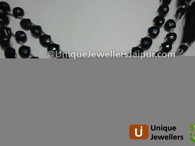 Black Onyx Faceted Heart Beads